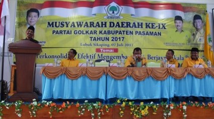 Bupati Pasaman Hadiri Undangan Musyda Partai Golkar Kabupaten Pasaman