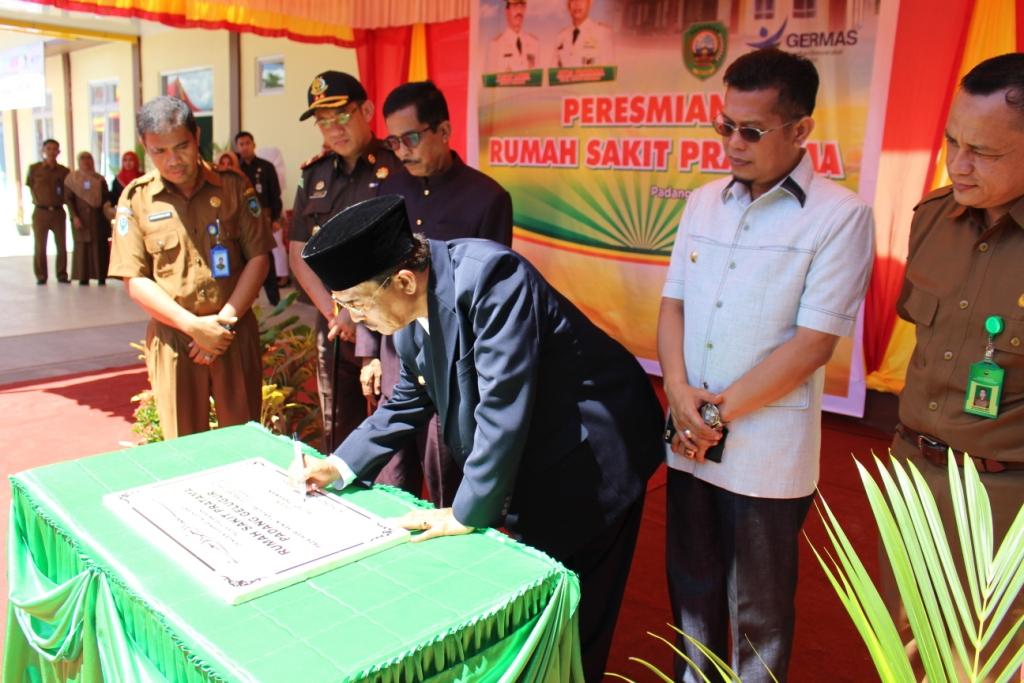 BUPATI H. YUSUF LUBIS. SH. MSi RESMIKAN RUMAH SAKIT PRATAMA PADANG GELUGUR