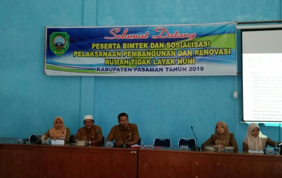 Pemda Pasaman Selenggarakan Bimtek Dan Sosialisasi Pelaksanaan Pembangunan Dan Renovasi Rumah Tidak Layak Huni