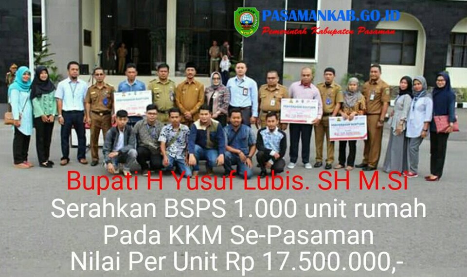 Bantuan Untuk 1.000 Unit Rumah Diserahkan Bupati H. Yusuf Lubis. SH. M.Si Untuk KKM Se-Pasaman 