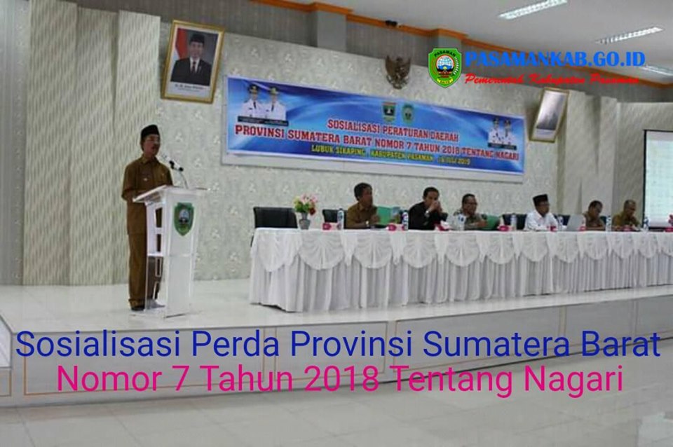 Pemkab Pasaman Sosialisasikan Perda Provinsi Sumbar Nomor 7 Tahun 2018 Tentang Nagari