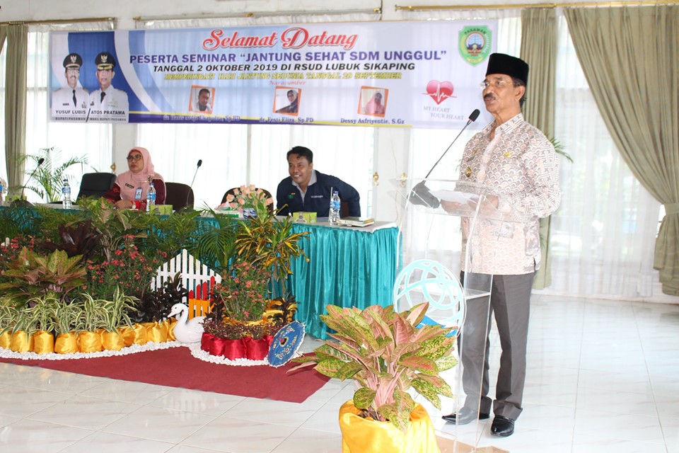 Bupati Pasaman H. Yusuf Lubis, SH, M.Si Membuka Secara Resmi Seminar Memperingati Hari Jantung Sedunia