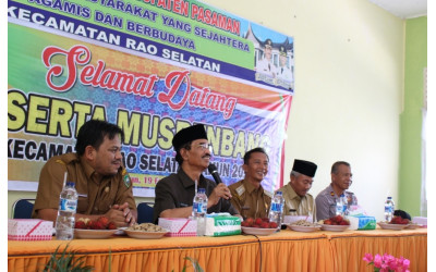 Arahan Bupati Pasaman H.Yusuf Lubis dalam Musrenbang Kecamatan Rao Selatan.
