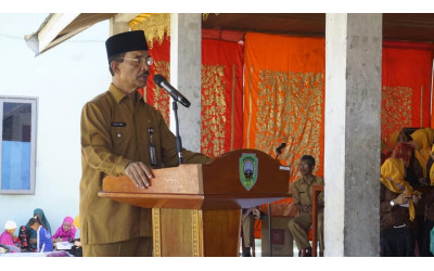 Sambutan Bupati H. Yusuf Lubis. SH. M.Si dalam acara Gebyar PAUD dan Halal Bil Halal HIMPAUDI Se-Kecamatan Rao